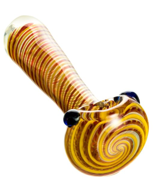 Red Tight Spiral Spoon Pipe with Fumed Glass