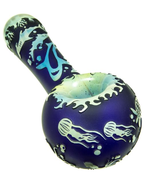 Sea Life Sandblasted Spoon Pipe