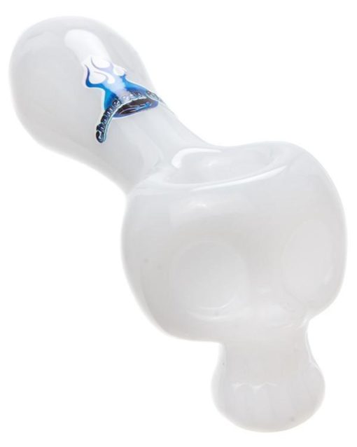 White Bonehead Glass Pipe