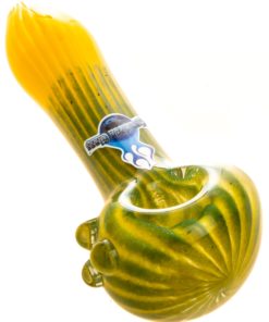 Yellow Faded Frit Ribbed Pipe