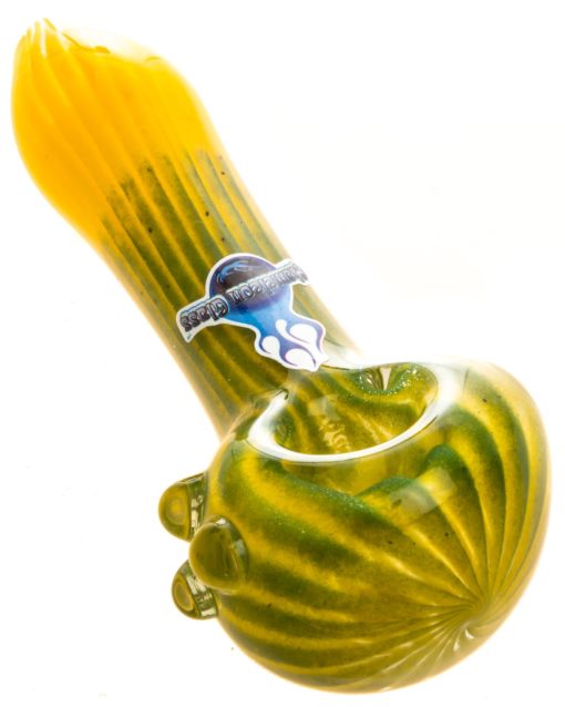 Yellow Faded Frit Ribbed Pipe