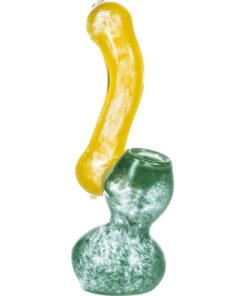 Yellow Fritted Two-Tone Sherlock Bubbler