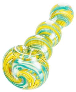 Yellow Multi-Color Spiral Hand Pipe