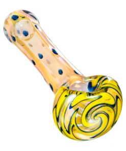 Yellow Spotted Wig Wag Hand Pipe