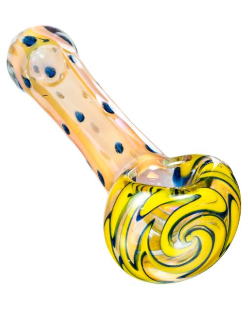 Yellow Spotted Wig Wag Hand Pipe