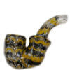 Dark Yellow & Black Glass Sherlock Pipe