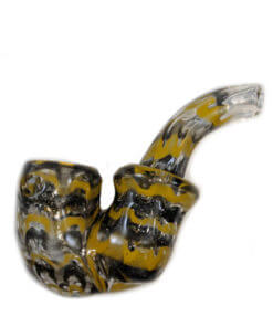 Dark Yellow & Black Glass Sherlock Pipe