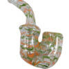 Green, Orange & Clear Glass Sherlock Pipe