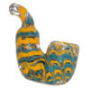 Yellow & Teal Heady Sherlock Hand Pipe Made in the USA
