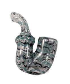 MJW Teal & Black Glass Sherlock Pipe