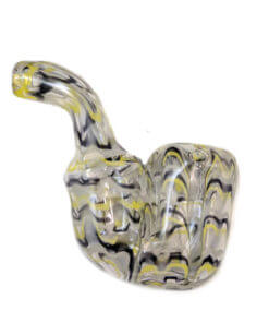 Black & Clear Glass Sherlock Pipe MJW Glass